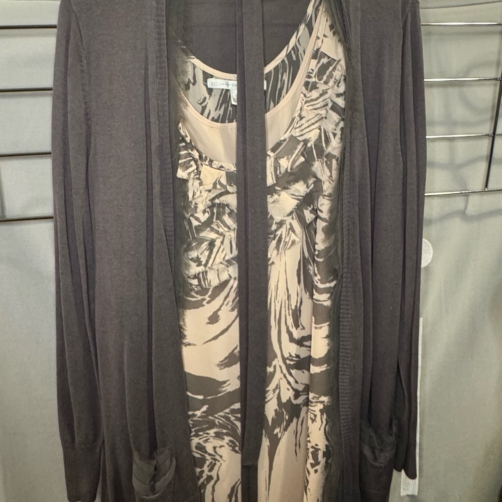LC Lauren Conrad Gray & Blush 2 piece dress.